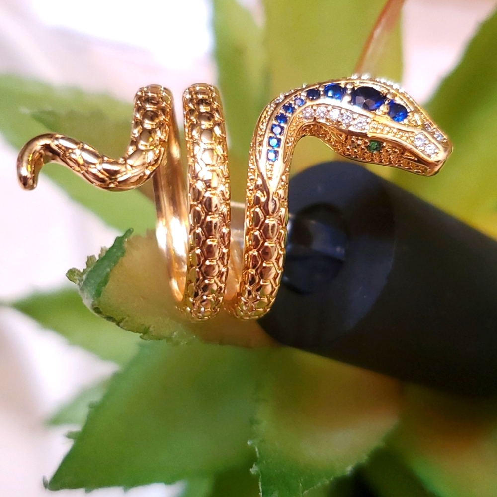 Snake Ring 18k Yellow Gold Plated